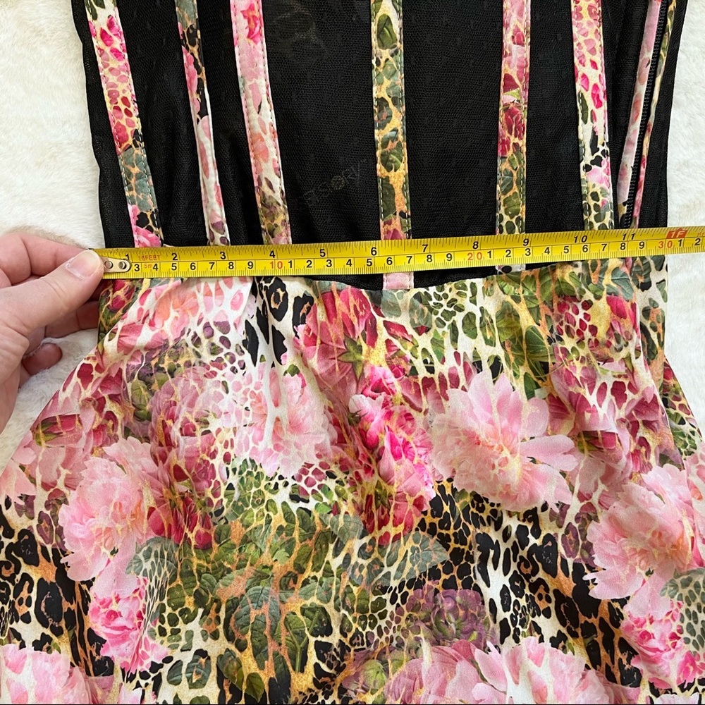 CORSET STORY FLORAL/CHEETAH PRINT CORSET DRESS Size Medium Cosplay Oktoberfest - Picture 12 of 15